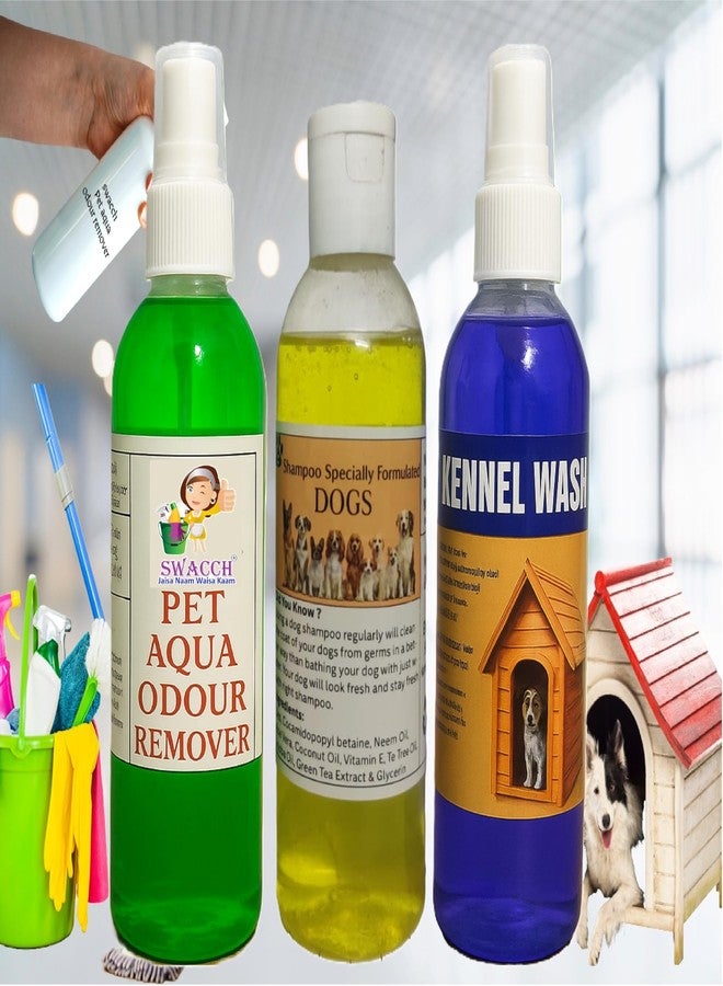 swacch مزيل روائح الحيوانات الأليفة سواتش بيت أكوا (ياسمين) + شامبو للكلاب (ليمون) + غسول لبيت الكلب (لافندر) عبوة اقتصادية من 3 قطع سعة 100 مل | مناسب للكلاب والقطط - Image 2